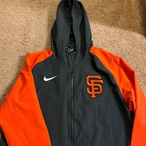 Nike Black and Orange Zip-Up Jacket